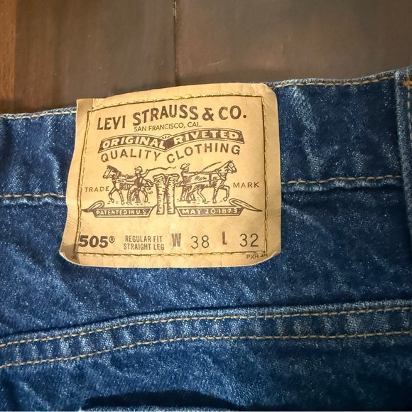 Vintage Levi 505 Jeans Men’s Size 38x32 Regular Fit Straight Leg 90s Orange Tab - Picture 10 of 10